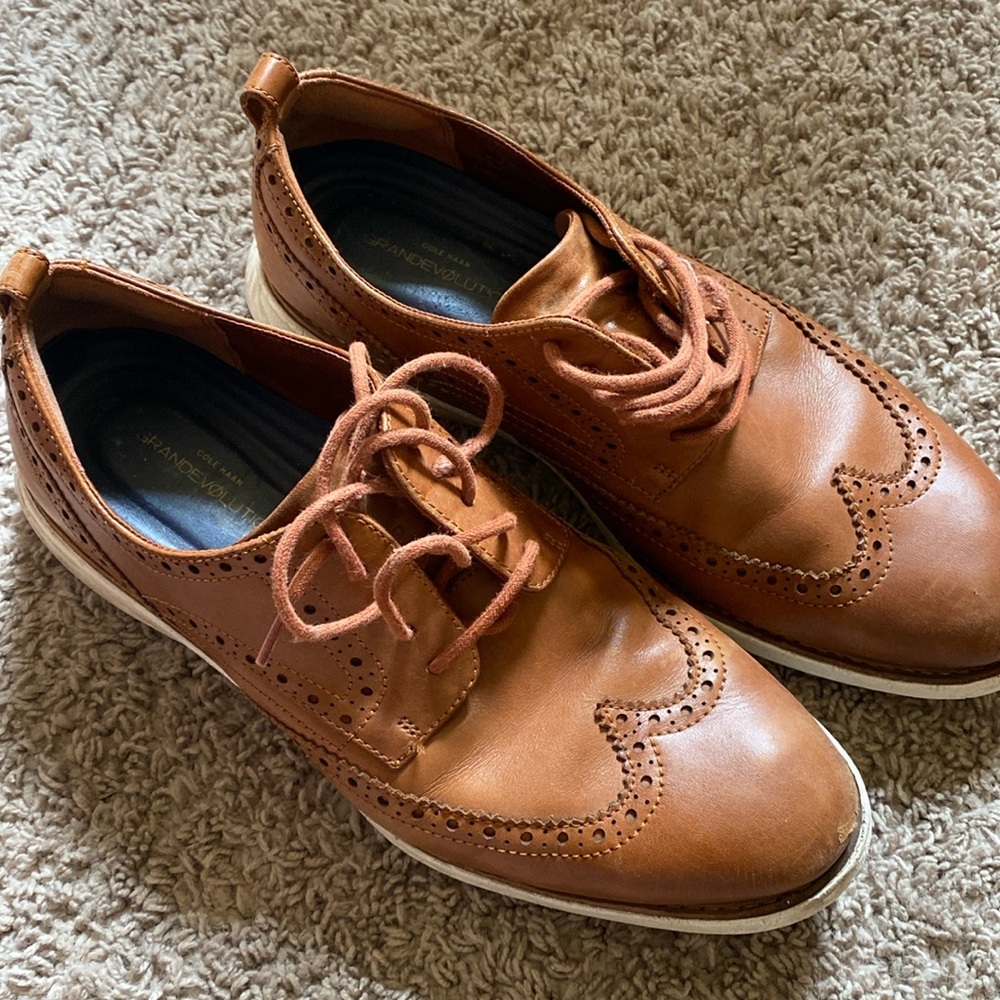 Cole Haan GrandEvolution Wingtip Oxford British Tan size 10.5